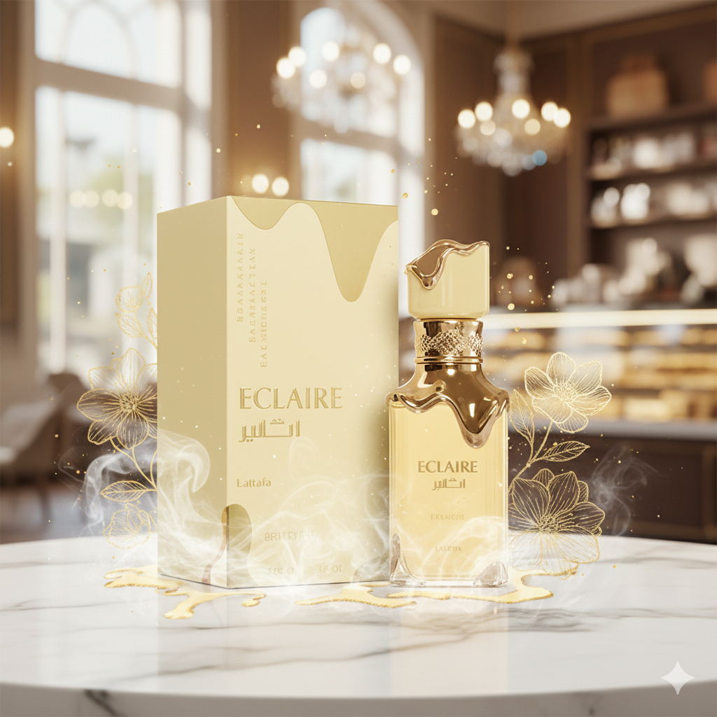 Lattafa Eclaire Banoffi Eau De Parfum 100ml bottle and packaging