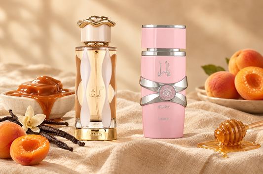 Lattafa Teriaq and Lattafa Yara with caramel, vanilla, apricot and honey