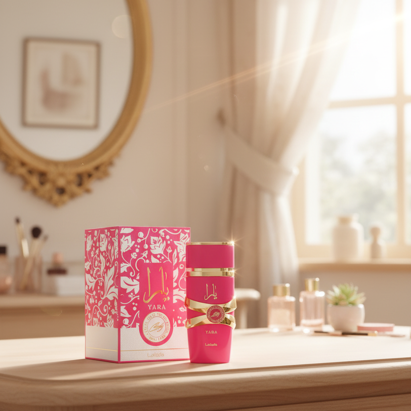 Lattafa Yara Candy Eau De Parfum 100ml bottle and packaging