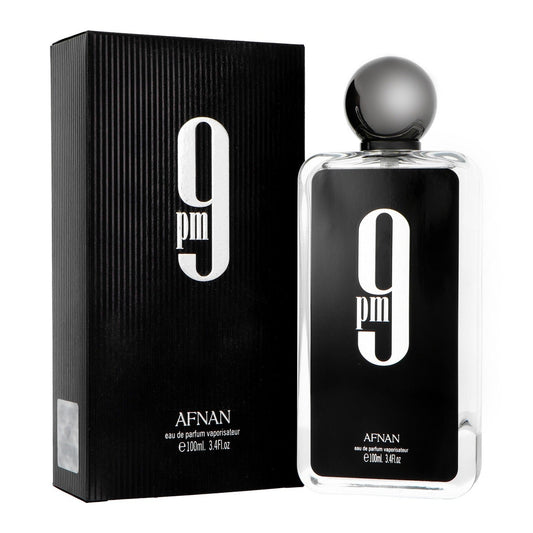 Afnan 9 PM EDP 100ml side angle - floral warm notes evening fragrance