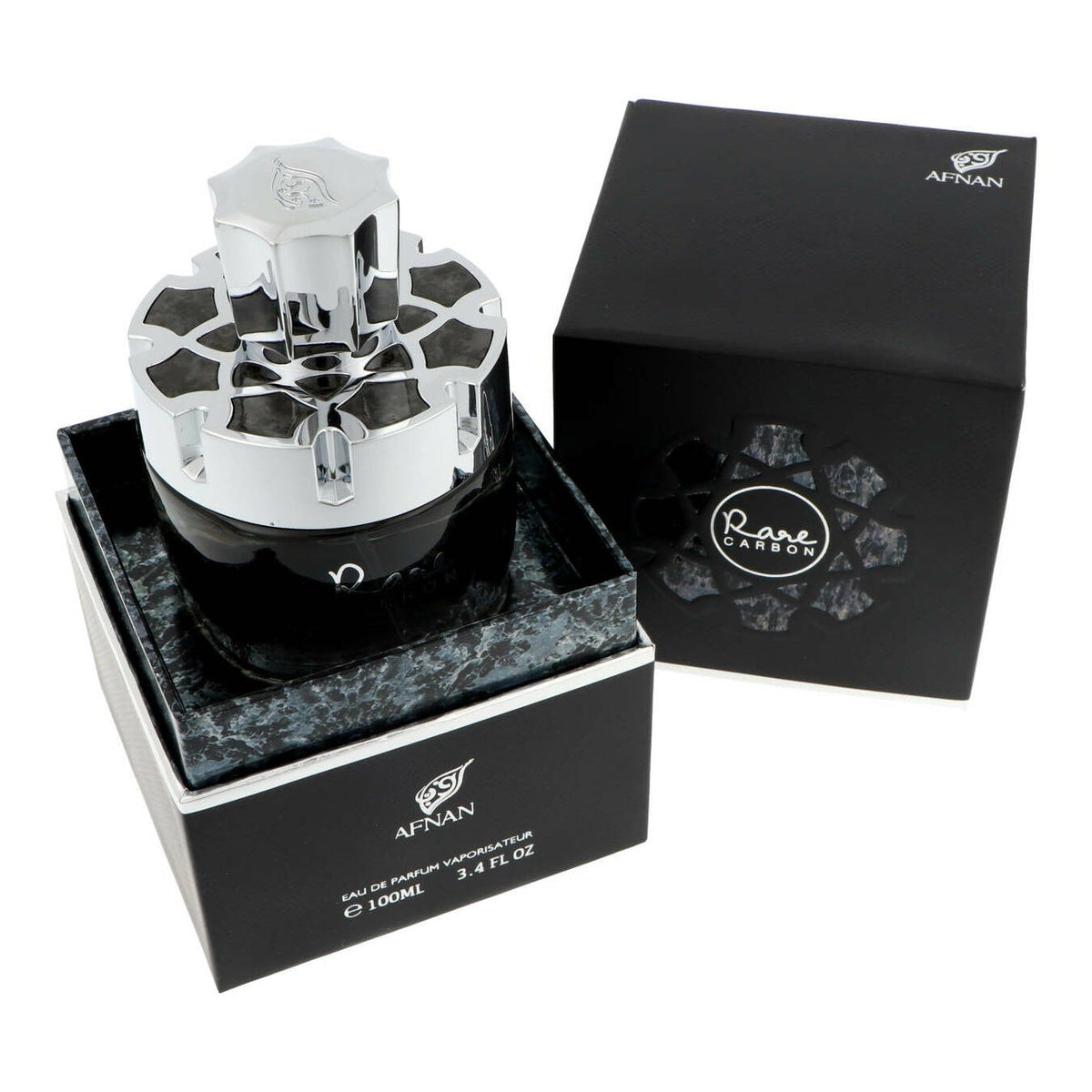 Afnan Rare Carbon EDP 100ml front view - sophisticated unisex fragrance bottle