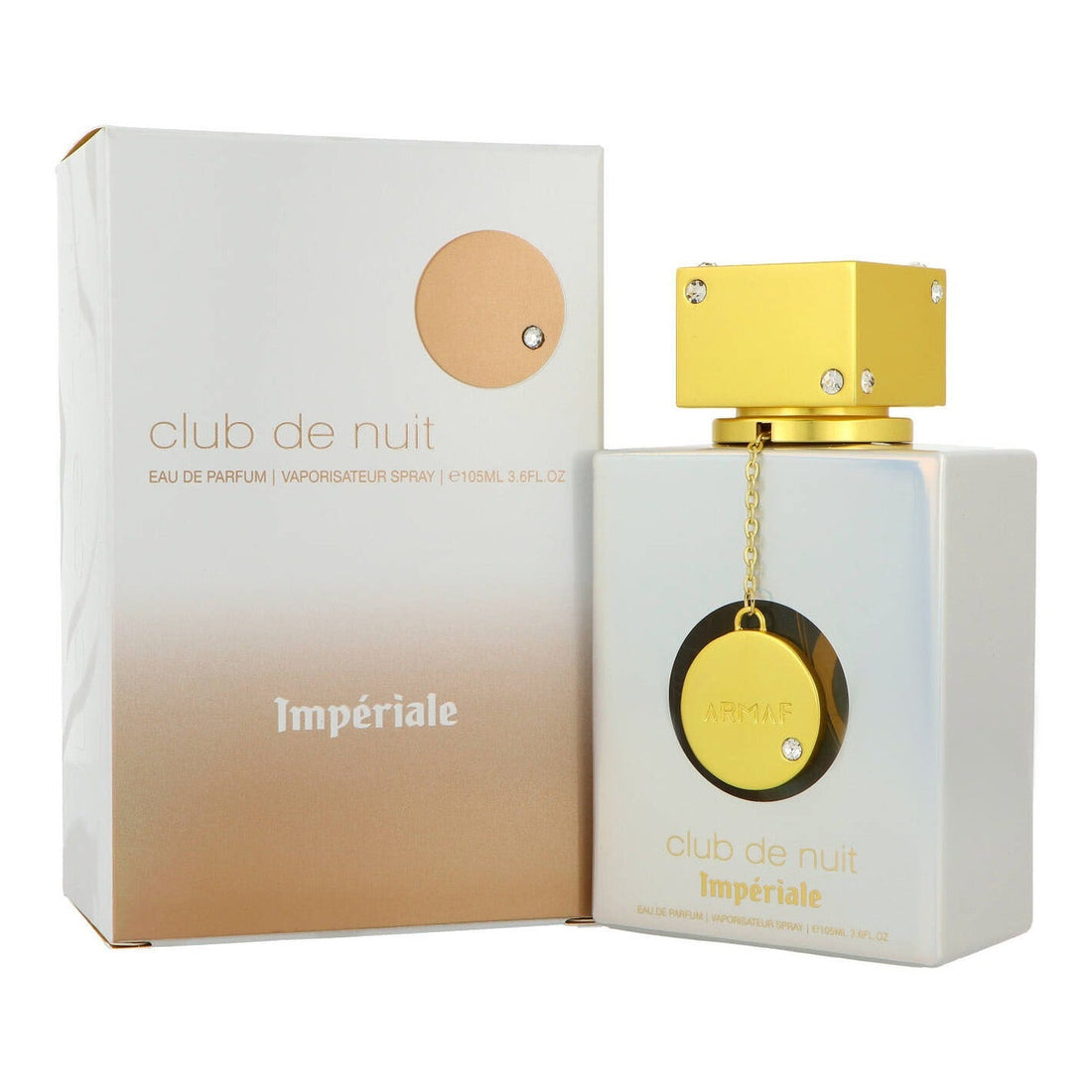 Armaf Club De Nuit White Imperiale EDP 105ml side angle - fruity vanilla perfume