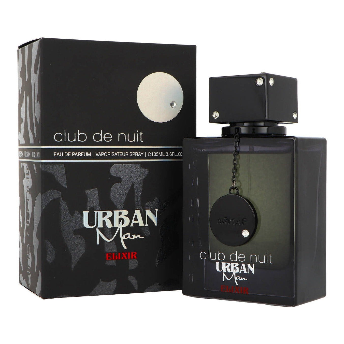 Armaf Club De Nuit Urban Elixir EDP 105ml side angle - woody amber perfume