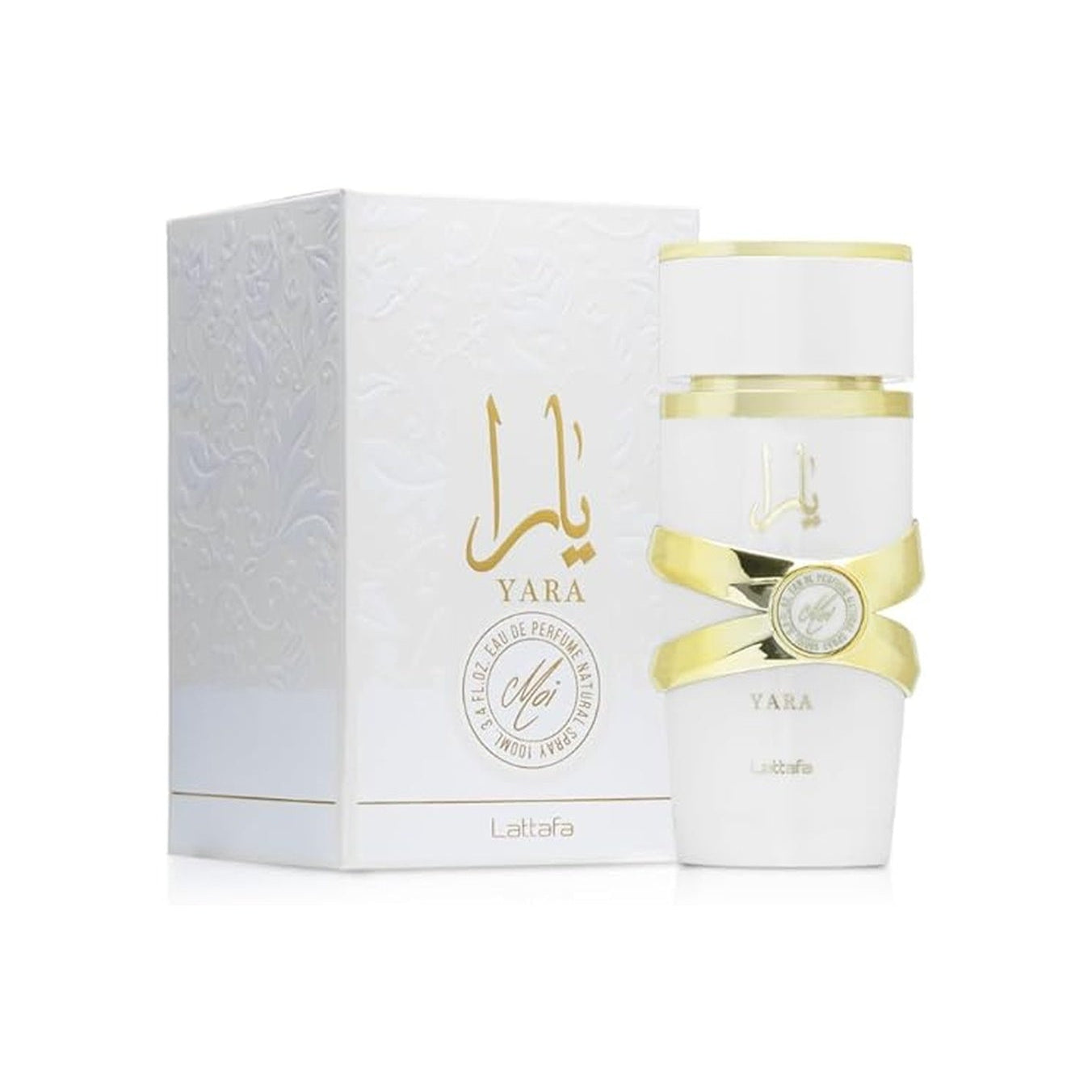 Lattafa Yara Moi EDP 100ml front view - gourmand floral fragrance bottle for women